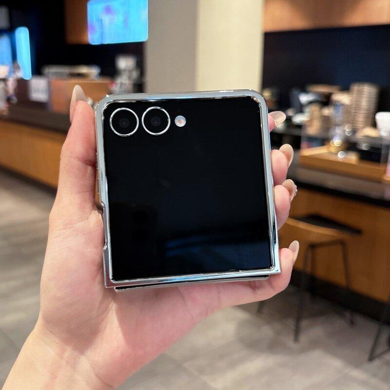 Thích Hợp Cho Samsung Galaxy ZFlip7 zflip6 Phim Hoạt Hình Mạ Điện KT Vỏ Điện Thoại Dây Gấp Vỏ Cứng Cho Z Flip 7 6 5 4 3 5G N3Flip MixFlip 2 Vỏ Bảo Vệ