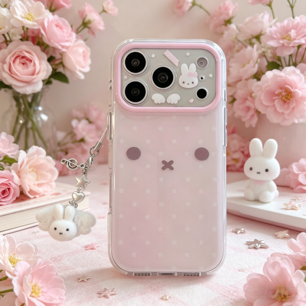 Ốp Điện Thoại Thỏ Miffy Chấm Bi Cho IPhone 17 Pro Max 17 16 15 14 Vỏ Bảo Vệ Chống Sốc KKYH