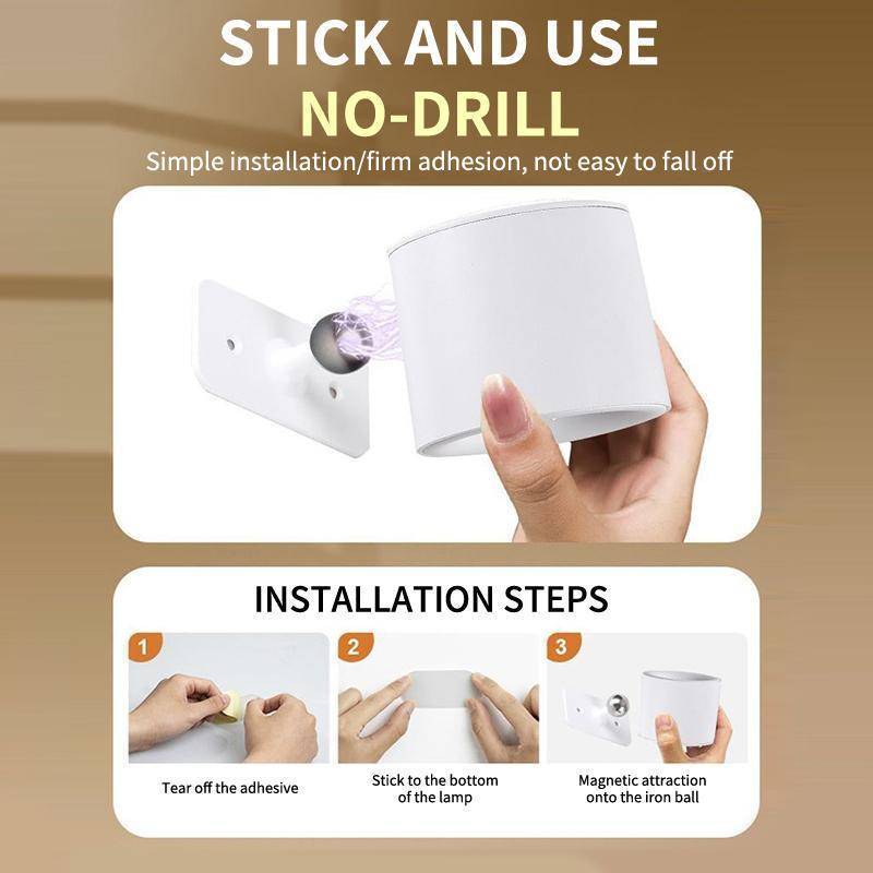 CANAMEK Đèn tường LED từ tính có thể sạc lại Điều khiển từ xa không dây xoay 360 độ cho phòng khách Hành lang phòng ngủ CSF