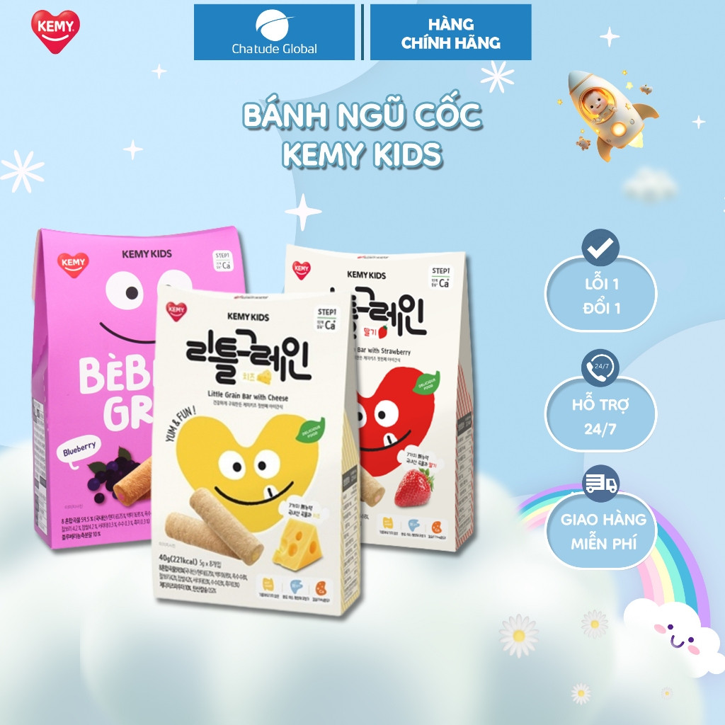 Bánh Ngũ Cốc Ăn Dặm KEMY KIDS, Bữa Phụ Thơm Ngon, Dinh Dưỡng Cho Bé