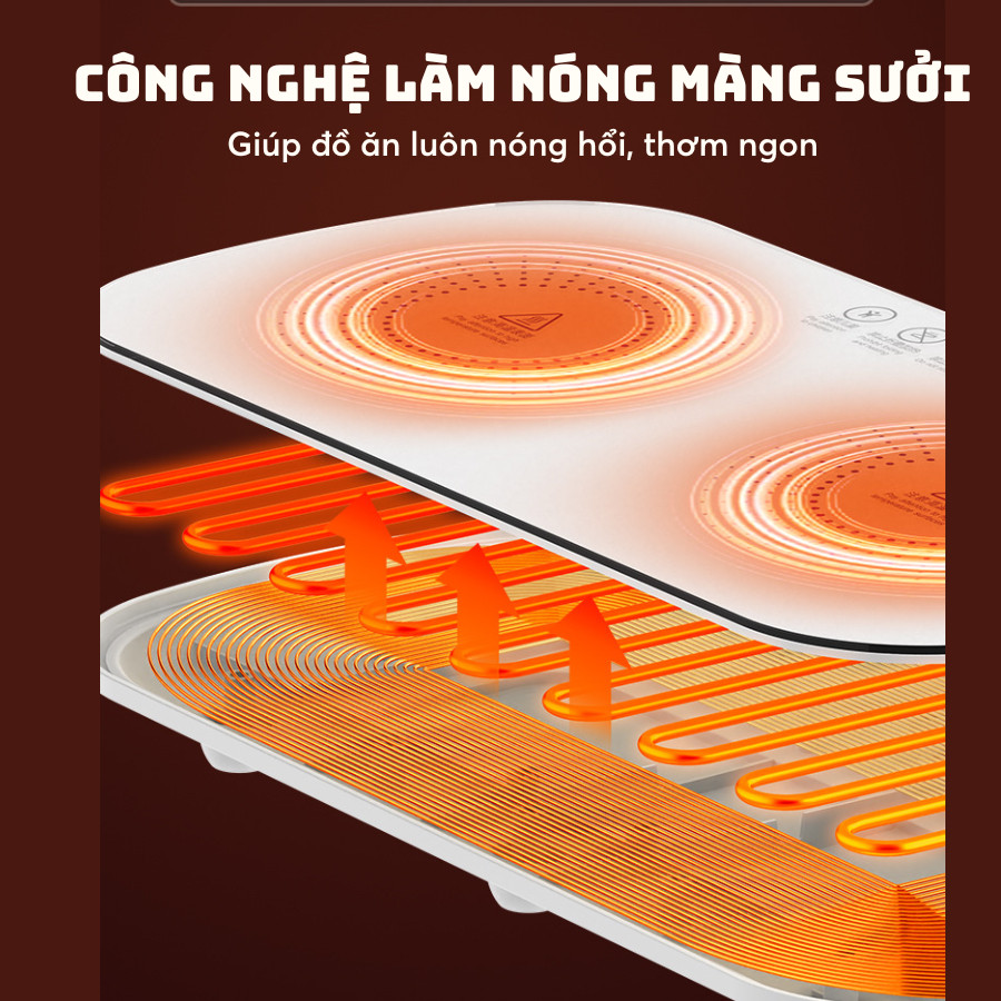 (Chính Hãng) Đế Hâm Nóng Đồ Uống HomeMate, Khay Giữ Nhiệt Thức Ăn Đa Năng Mặt Kính Cường Lực – Lỗi 1 Đổi 1