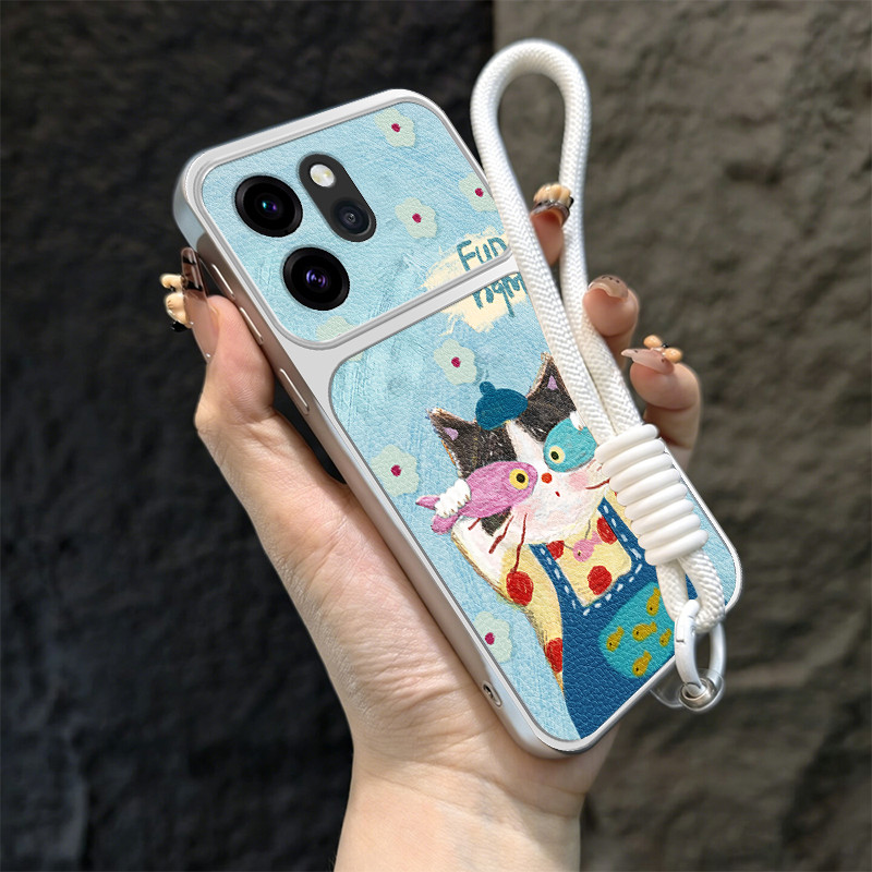 Ốp Lưng Cho OPPO Reno 15 pro MAX reno15 Reno 15F 5g Vỏ Điện Thoại Lo Âu Vỏ Mềm Silicon Chống Sốc Thiết Kế Mới Thẩm Mỹ Mèo Dễ Thương Có Dây Buộc Cho Bé Gái TBDTYYM1