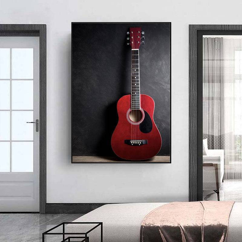 Hiện đại Tối Giản Phong Cách Bắc Âu Đàn Guitar Âm Nhạc Không Khung Tranh Canvas Chống Thấm Nước, Nghệ Thuật Treo Tường Trang Trí Cho Hành Lang Phòng Ăn Phòng Ngủ Đầu