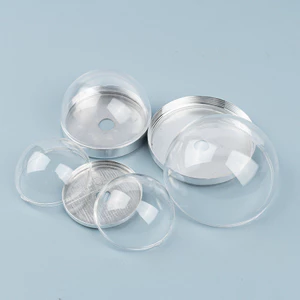 7BKP PC Trong Suốt Bán Cầu Bóng Đèn LED Vỏ Hình Bán Nguyệt Đồ Chơi Đèn Bàn Nhôm Đáy Trang Trí Khuếch Tán Đèn Phụ Kiện