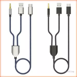 Star 1 Split 2 Type C sang USB A 3 5mm Cáp AUX Âm thanh nổi HiFi cho loa ô tô
