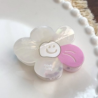 Kovoi / Dễ Thương Mặt Cười Hoa Lấy Kẹp Acetate Hoa Hướng Dương Kẹp Tóc Tất Cả Trận Đấu Nửa Miếng Tóc Cá Mập Kẹp