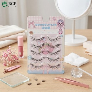 Quạt Nhỏ Pháp Lông Mi Giả Tự Nhiên C Curl Cụm Đơn Đen 7-12mm Hỗn Hợp