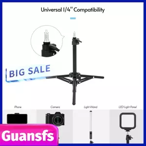 Guansfs Guansfs aqxreight Chân đèn video có thể điều chỉnh Chân máy 2 phần 50cm Tải trọng 1,5kg với giao diện phổ biến 1 4 inch cho máy ảnh giá đỡ điện thoại LED