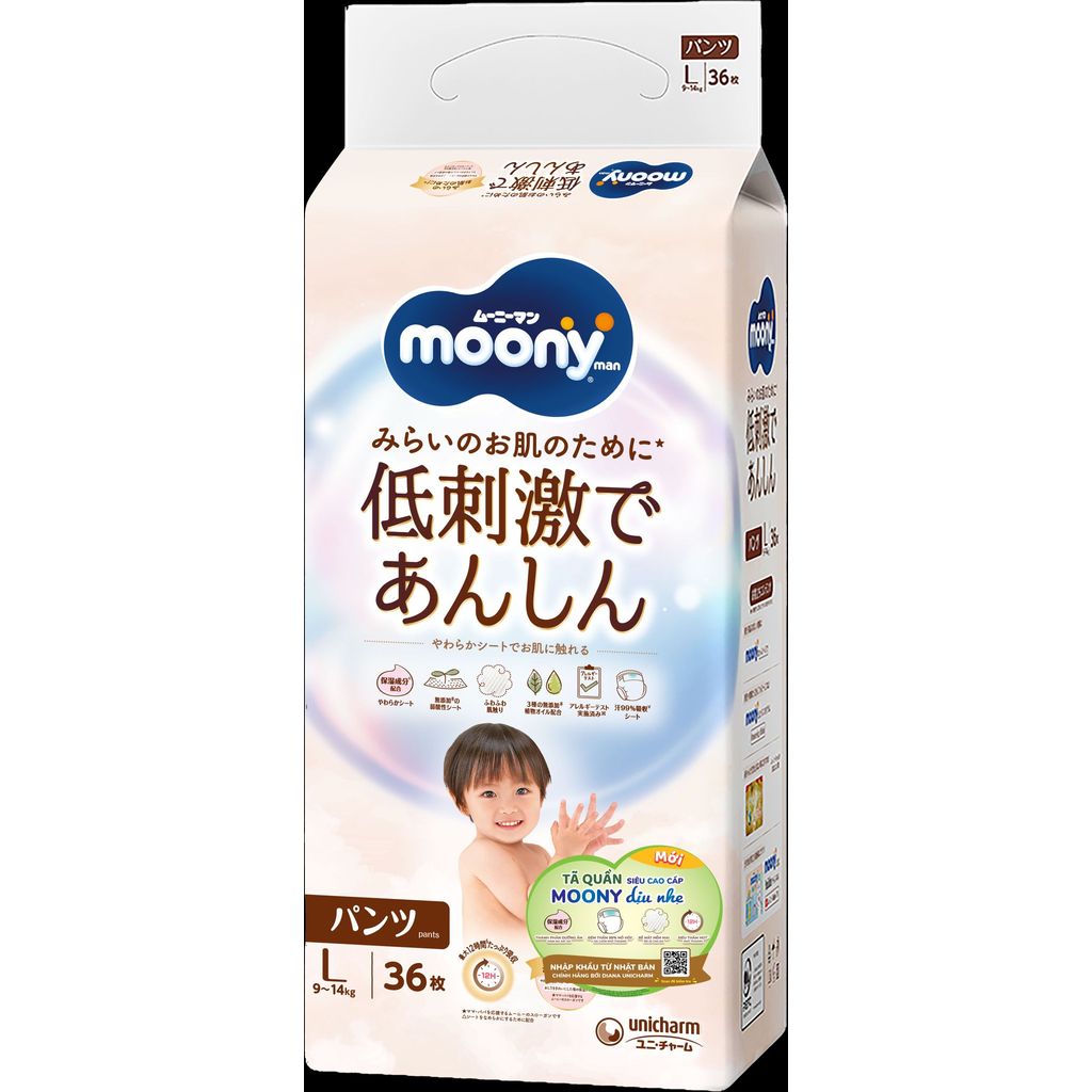 [Thùng Jumbo] Tã bỉm Moony trắng, Moony dịu nhẹ chính hãng Dán/Quần đủ size NB62/S58/M46/L36/XL32