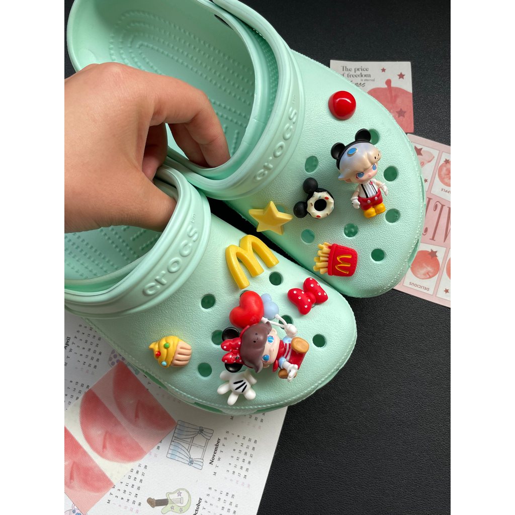Phụ Kiện Trang Trí Giày Lỗ Dễ Thương Hình Mickey, Dimoo, Hoa Cao Cấp, Có Thể Tháo Rời, Khóa Giày Zhibixing