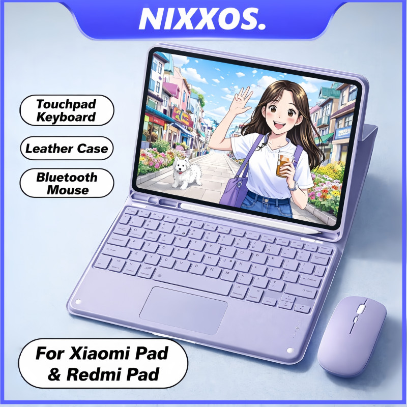 NIXXOS Dành Cho REDMI Pad XIAOMI Pad Touchpad Vỏ Bàn Phím Magic Touchpad Vỏ Da Có Khe Cắm Bút Cho REDMI Pad 2 11 '' REDMI SE 11 '' XIAOMI 8 & 8 Pro XIAOMI 7 & 7 Pro