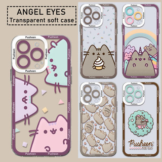 Vỏ Mèo Pusheen Dễ Thương Ngộ nghĩnh Cho Iphone 17 Air 17 Pro Max 14 15 16 Pro Plus Vỏ Mềm Trong Suốt Họa Tiết Hoạt Hình Silicon Trong Suốt TPU Mắt Thiên Thần Chống Rơi