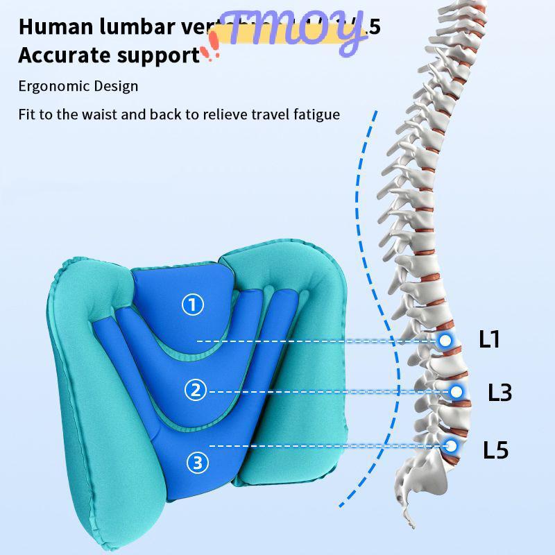 TMOY Bảo Vệ Eo Bơm Hơi Gối Thắt Lưng Bơm Hơi Siêu Nhẹ Ghế Eo Đệm Mềm Mại Thoải Mái Cho Văn Phòng Tại Nhà Ô Tô TMOY