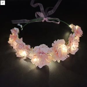 LED Sáng Lên Nhung Hoa Vòng Hoa Nhánh Hoa Hồng Vòng Hoa Cho Đảng Sàn Diễn Đầm Lễ Hội Trang Phục Phụ Kiện