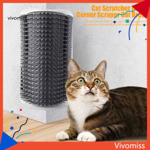 Dụng cụ cào treo tường Cat Self Groomer kèm lược Massage – Bàn chải chải chải lông góc cho mèo trong nhà Đồ dùng cho thú cưng để giảm căng thẳng và chăm sóc móng tay Bàn chải cào mèo