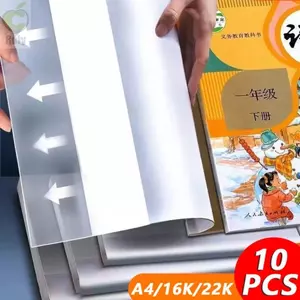 ROLY 10 Cái / bộ Vỏ Bảo Vệ Sách, Vỏ Bọc Sách Chống Thấm Nước Trong Suốt, Sách Giáo Khoa A4 / A5 / 16K Đa Năng Da Học Sinh Sử Dụng