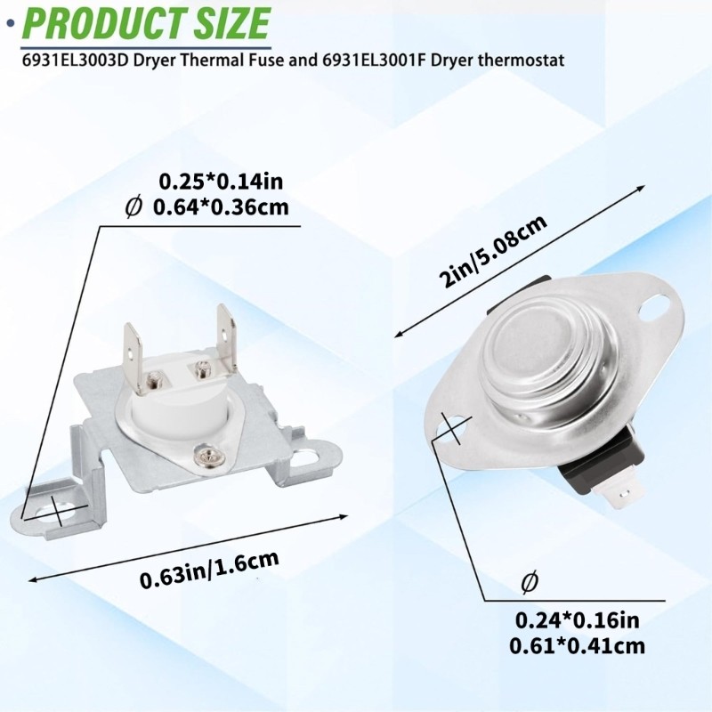 SUIT Dễ Dàng Lắp Đặt 6931EL3001F Máy Sấy Bộ Cầu Chì Nhiệt Với Công Tắc Cắt Nhiệt Độ Máy Sấy Điện Cầu Chì Máy Sấy Phần