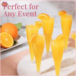 N & X 5 Chiếc Cốc Champagne Trong Suốt Dùng Một Lần Sáo Nhựa Ly Cưới Sinh Nhật Đồ Dùng Thanh Uống Cốc Kem Đỏ.