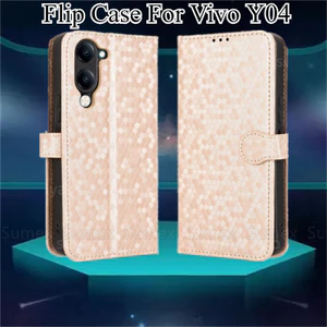 Bao Da Lật Cho Vivo Y04 Y04S 4G Y29S Y29T 5G 2025 Vỏ Điện Thoại Đứng Ví Từ Khe Cắm Thẻ Vỏ Chống Sốc VivoY04 Vevo Y 04 5G