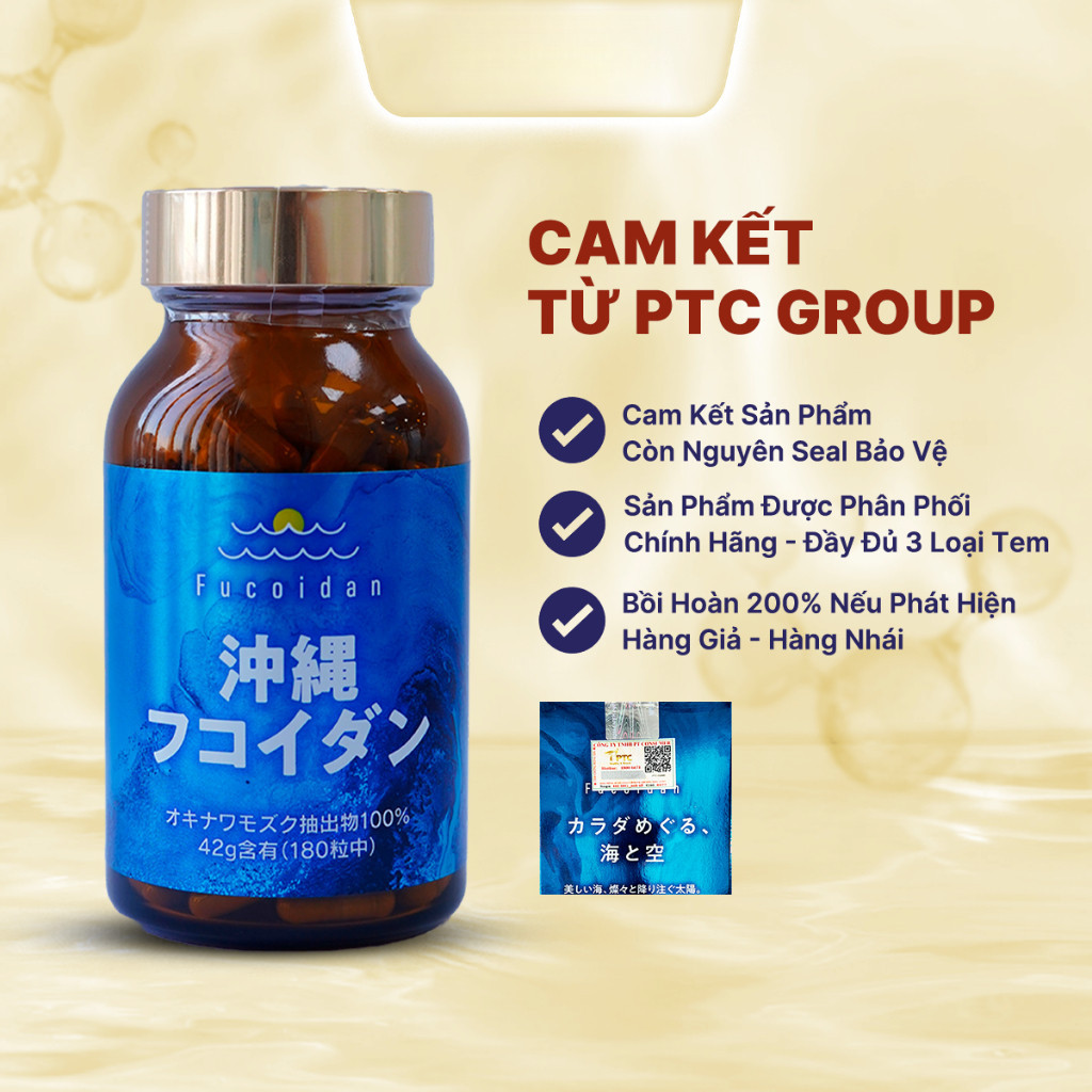 [Chính hãng] Viên uống tảo Nhật Okinawa Fucoidan tăng đề kháng, giúp phòng và hỗ trợ điều trị ung thư - 180 viên/hộp