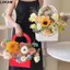 Hộp đóng gói hoa LAKAM, Ngày lễ tình nhân có tay cầm Giỏ hoa, Hộp hoa giấy chất lượng cao