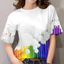 Rainbow Tie-Dye Áo Thun Tay Ngắn Nam Chất Liệu Mềm Mại Thoáng Khí Phù Hợp Mùa Hè