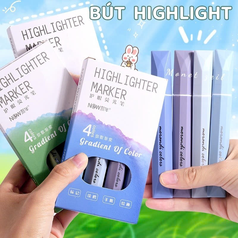 Bút highlight dạ quang pastel cute đánh dấu nhớ dòng marker học sinh văn phòng nhiều màu tiện lợi