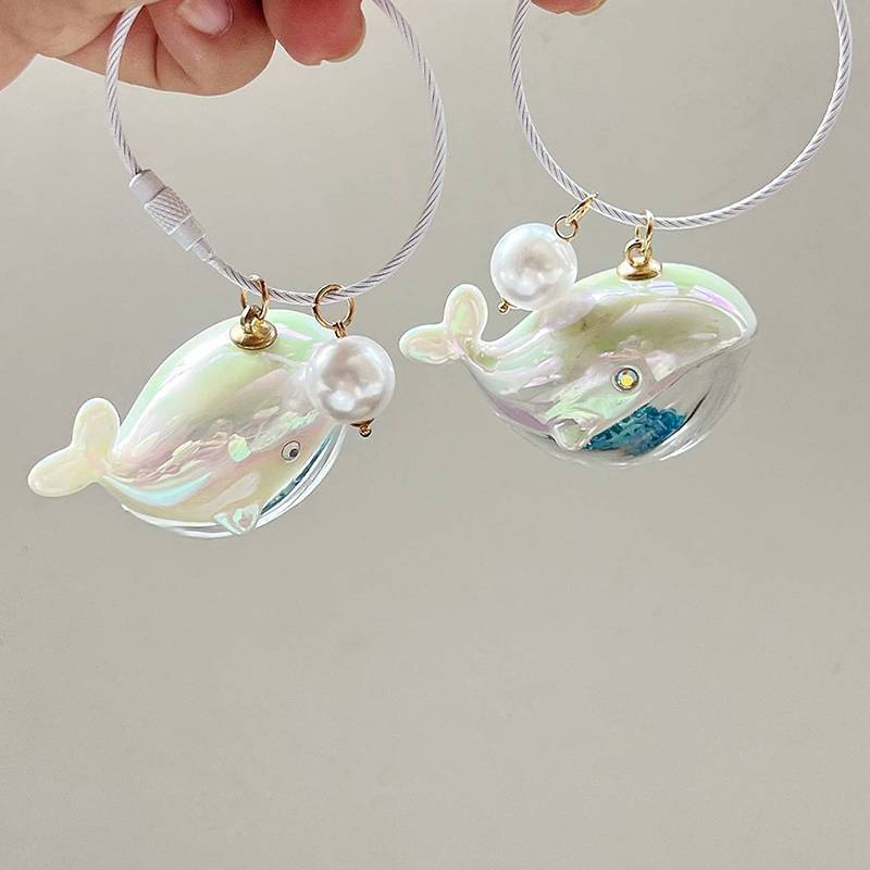 KUZHEN Cá Voi Dễ Thương Cá Heo Móc Khóa Động Vật Biển Búp Bê Kawaii Móc Khóa Xe Móc Chìa Khóa Phụ Kiện Dành Cho Nam Nữ Cặp Đôi Túi Trang Sức HOT