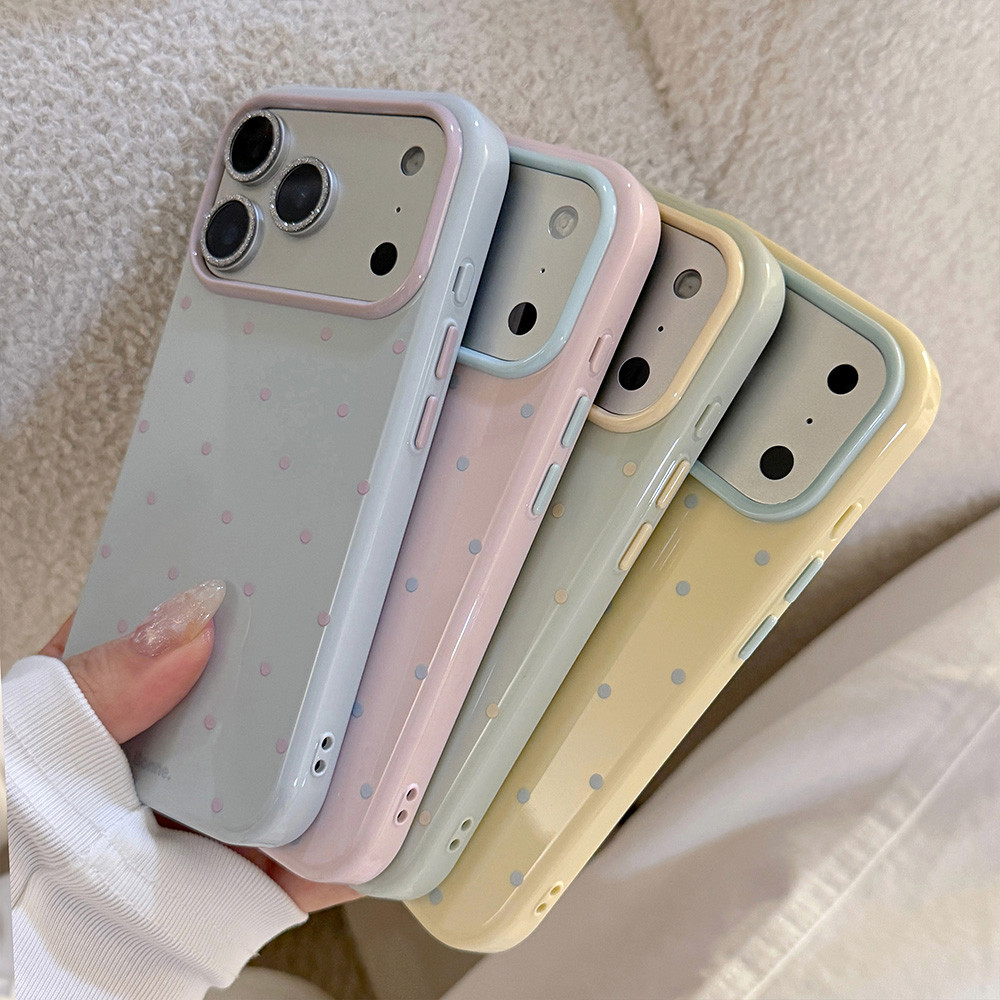 Ốp Điện Thoại Mềm Chấm Màu Cho iPhone 17 Pro Max 16 15 14 13 Vỏ Bảo Vệ Chống Sốc