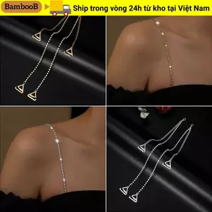 Dây đeo áo ngực kim cương giả BAMBOOB, Dây đeo vai có thể điều chỉnh chống trượt, Trang trí thanh lịch có thể tháo rời Dây đeo áo ngực vai gợi cảm thay thế váy dạ hội