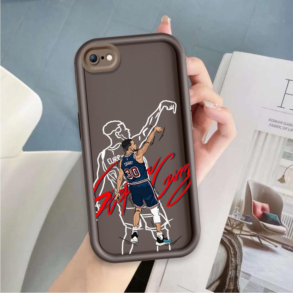 Ốp Cho iPhone 6 6s 7 8 se2020 Plus Hoạt Hình Silicon Phụ Kiện Vỏ Điện Thoại Mềm TPU Bóng Rổ Cà Ri Mắt Thiên Thần Chống Sốc Ốp Lưng
