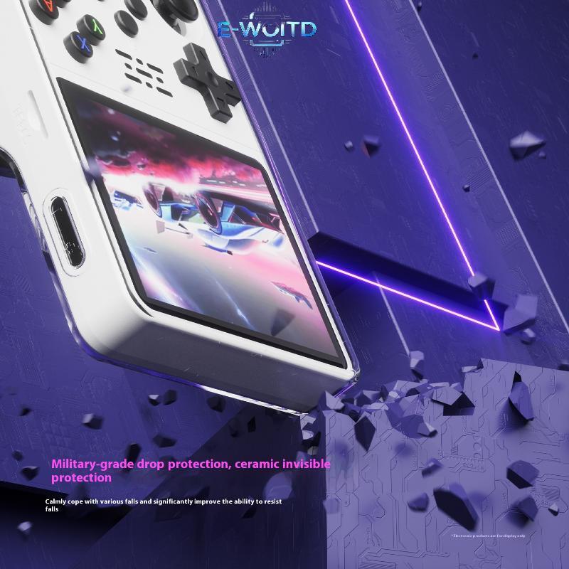E-WOITD 1 Cái Trong Suốt Cầm Tay Chơi Game Vỏ Bảo Vệ Tích Hợp TPU Mềm Cho R36s Vỏ Bảo Vệ E-WOITD