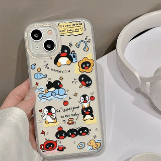 Ốp Lưng IPhone 15 XR 16 11 13 14 12 Pro Max7 8Plus X XS Max Ngôi Sao Chim Cánh Cụt Vui Nhộn Cá Trái Tim