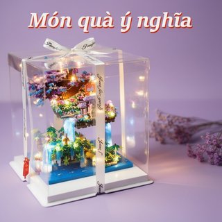 Khối Xây Dựng 3D Kiến Trúc Trung Quốc LED ABS Xếp Hình Đồ Chơi Mô Hình Để Bàn Trang Trí Quà Tặng Người Lớn