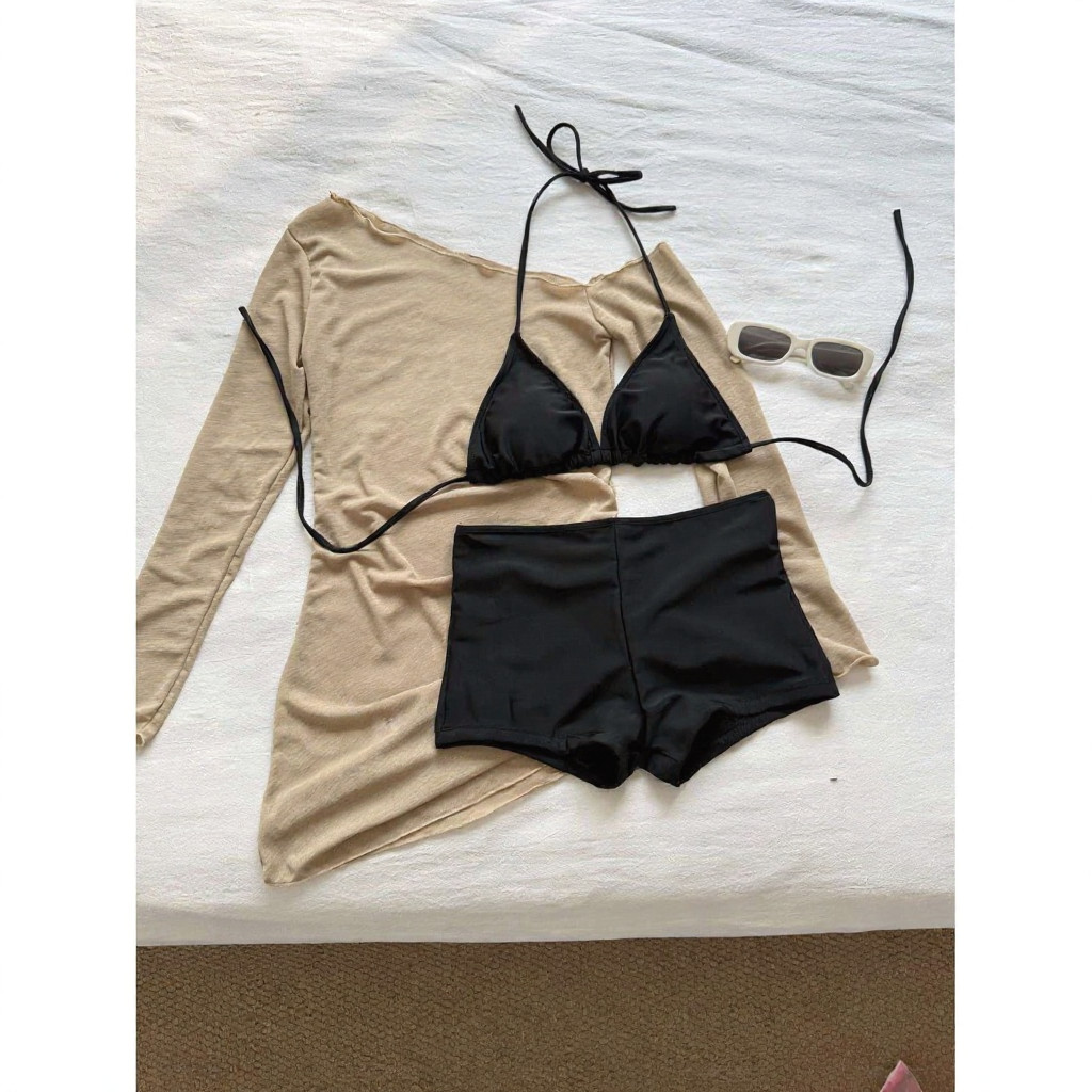 Đồ bơi bảo thủ suối nước nóng phong cách bãi biển Bikini kỳ nghỉ Đồ bơi