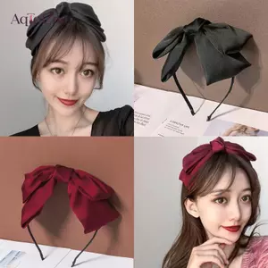 AqToCna Mới Nơ Lớn Viền Mũ Nữ Cô Gái Vintage Nơ Tóc Rộng Băng Đô Quấn Tóc Vòng Cho Phụ Kiện Tóc AqToCna