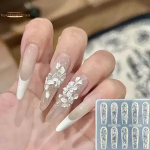TRTR 3D Khuôn Làm Móng Hoa Đá Bánh Mì Thạch Sứa Cáo Nhãn Cầu Dập Stencils UV Gel Ba Lan Khuôn Nghệ Thuật Silicon Khắc Dụng Cụ DIY Thiết Kế Móng Tay Charm Trang Trí Mẫu VN