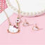 Heiiiokitty Hello Kitty Vòng Cổ Hoạt Hình Cô Gái Dễ Thương KT Mèo Mặt Dây Chuyền Với Kim Cương Xương Đòn Dây Xích-X41