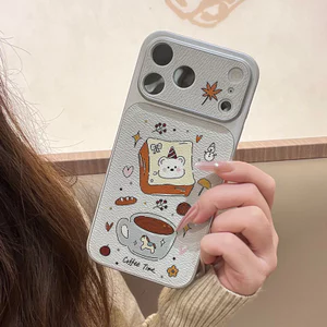 Ốp lưng iPhone hình bánh mì cà phê Bao da mềm cao cấp đựng máy ảnh -iP 7/8/X/XS/XR/11/12/13/14/15/16/17/Plus/Air/Pro/Max