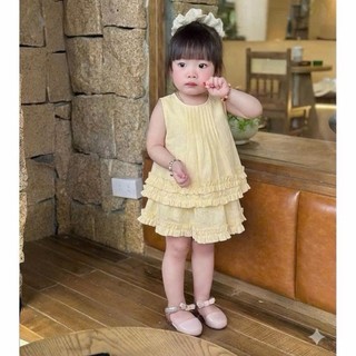 10-30kg Set áo bèo hồng vàng mix chân váy bèo HA