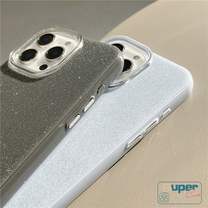 Ốp Lưng Tương Thích Cho IPhone 16 13 15 12 14 11 Pro Max Air 7 8 Plus XR X XS Max 14 15 16 Plus Hai Lớp Màu Lấp Lánh 2 Trong 1