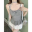 Milyfashion Hot Girl Gợi Cảm Chấm Bi Streamer Ren Sling Thoải Mái Phù Hợp Với Ôm Nơ Ngắn Top ERAF