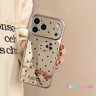 Ốp Lưng Cho IPhone 12 17 16 15 11 13 14 Pro Max 7 15 16 8 Plus XR XS MAX Ốp gương trang điểm họa tiết chấm bi cổ điển