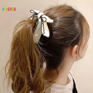 < Honeyba > Kẹp Chuối Nơ Thời Trang Cho Nữ Cô Gái Ngọt Ngào Cao Đuôi Ngựa Cố Định Kẹp Tóc Thanh Lịch Mũ Phụ Kiện Tóc Đơn Giản Đẹp