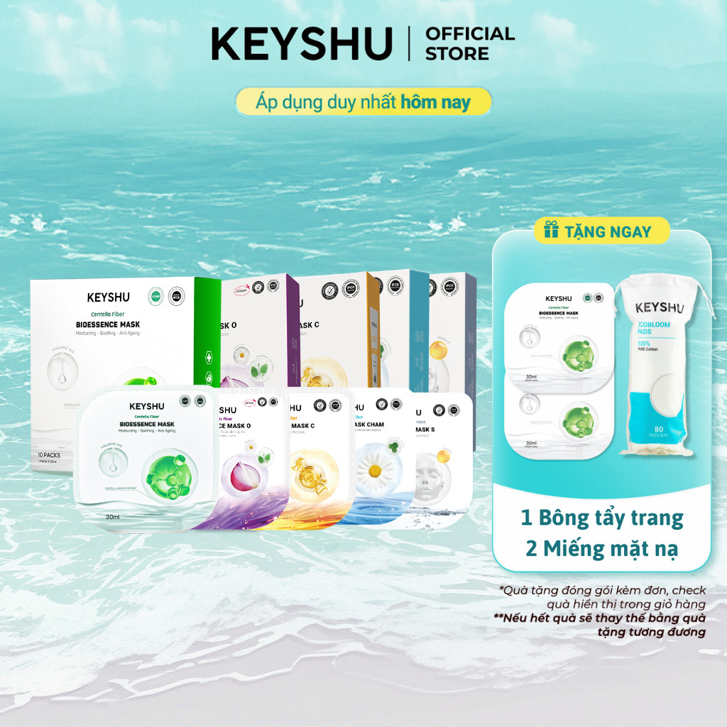 [LIVE KOL] Combo 20 Miếng Mặt Nạ KEYSHU 10 Miếng 30ML Dưỡng Ẩm, Làm ...