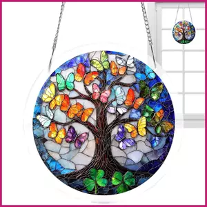 Cửa sổ Suncatcher Mặt dây chuyền trang trí đầy màu sắc Máy làm cầu vồng Trang trí nghệ thuật treo tường có dây chuyền cho cửa hàng sân vườn ngoài trờiidaevn