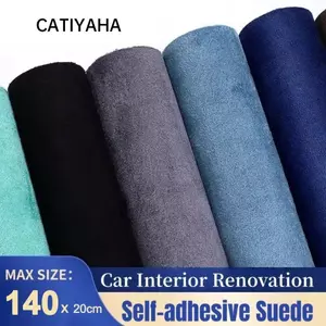 Nhãn dán sửa đổi nội thất ô tô CATIYAHA​​, Da lộn 20x140CM ​​Vải Vinyl da lộn​​, Bọc tự dính mềm chất lượng cao ​​Phim tự dính tự dính​​ Trang trí nội thất