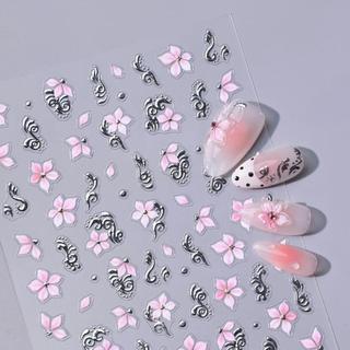 Móng Tay Nghệ Thuật Mùa Xuân Hoa Miếng Dán Móng Tay Laser Dập Nổi Bronzing Nhỏ Tươi Phong Cách Retro Hoa Decal Trang Trí Móng Tay Dụng Cụ Làm Móng Tay Cho Tiệm Móng Tay
