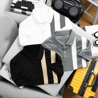 COMBO 3 ÁO POLO 2 SỌC VẢI THUN CÁ SẤU POLY THÁI 4 CHIỀU