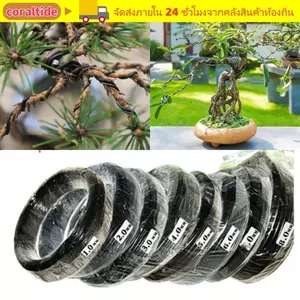 Dây cây cảnh CORALTIDE, 1 / / 2 / / 3 / / 4 / / 5 / 6 / 7mm Dây huấn luyện cây cảnh hình cây cảnh sân vườn, Hỗ trợ cây màu đen Công cụ định hình cây bằng nhôm 5 / 10M Phụ kiện sân vườn